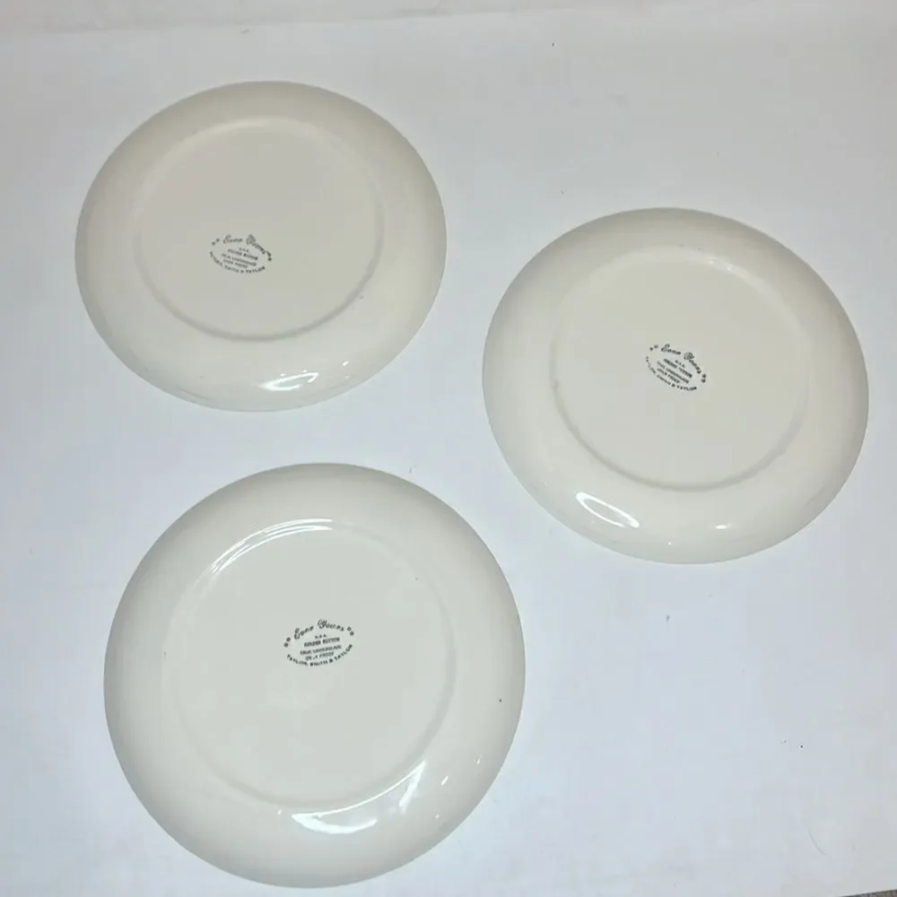 Taylor Smith & Taylor Golden Button Plates True Underglaze Oven Proof Set Of 3